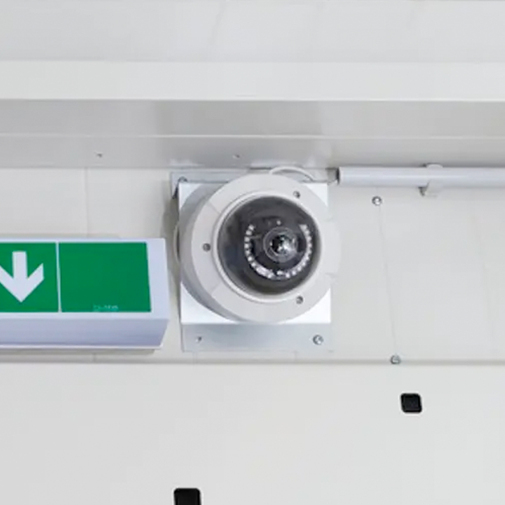 Surveillance camera for a DENIOS hazardous materials warehouse