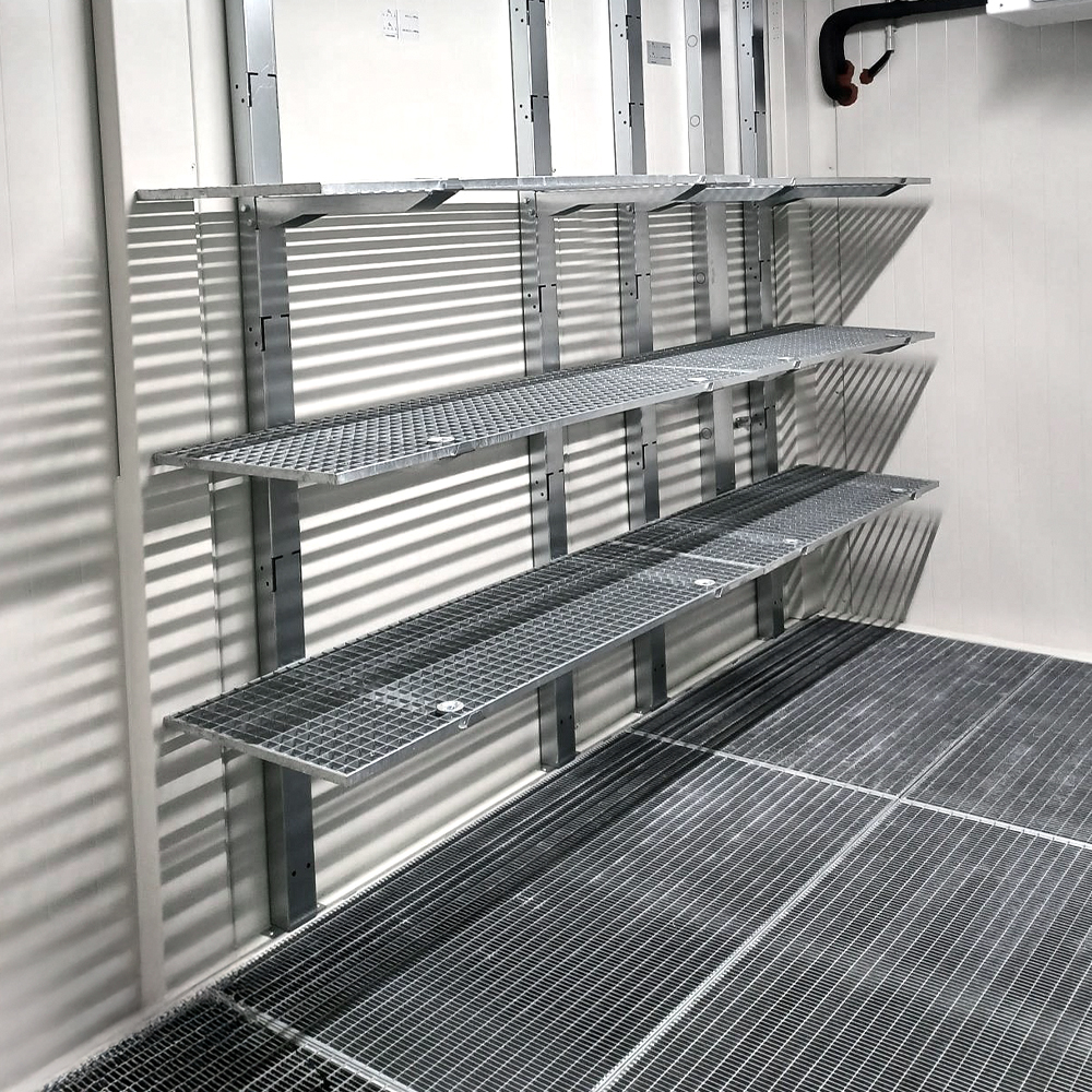 Built-in shelves for battery chargers in the WFP Li-Ion Charge