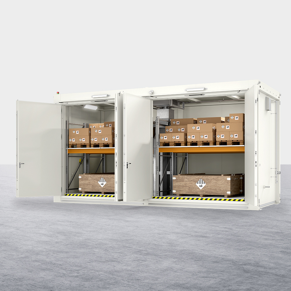 DENIOS Lithium Ion Battery Bearing Battery Bearing RFP, Rack Storage