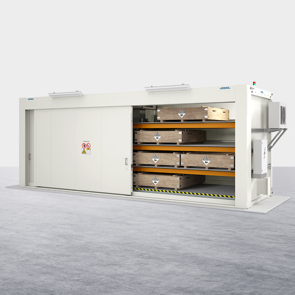 DENIOS Battery Bearing for Lithium-Ion Batteries RFP SD Li-Ion, Rack Storage with Sliding Gates