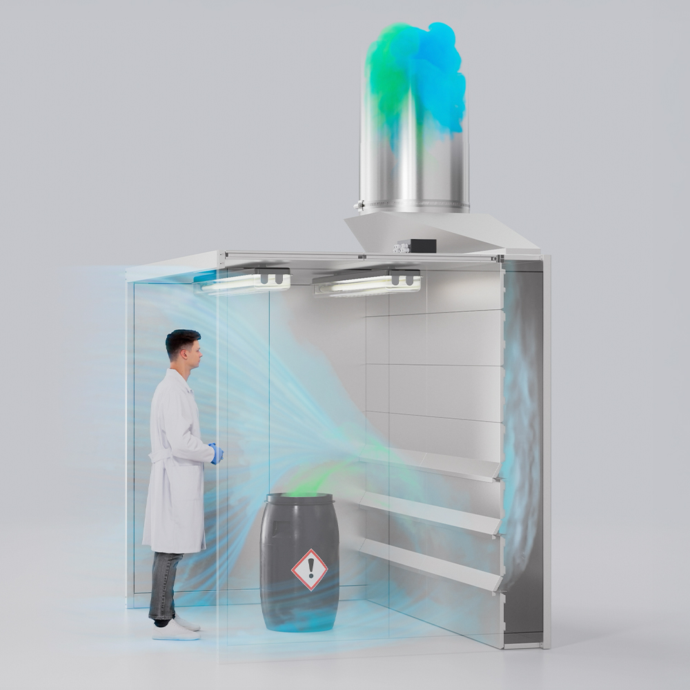 VARIO-Flow Suction Booth with Horizontal Displacement Flow