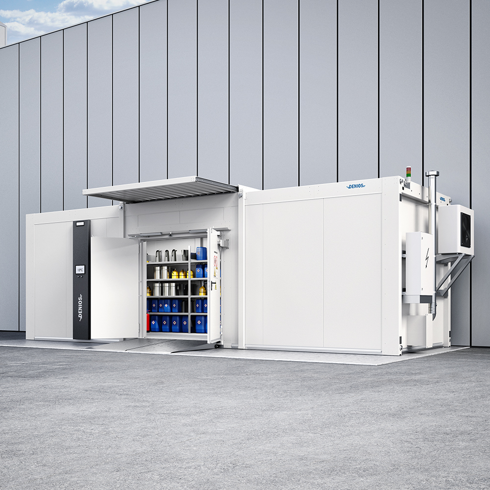 Turnkey walk-in DENIOS fire protection warehouse WFP