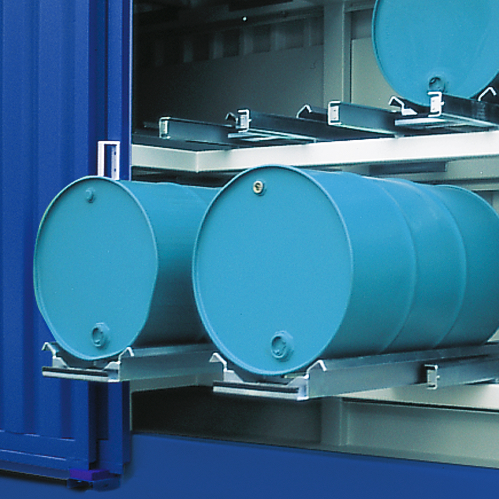 Shelf supports for horizontal drums
