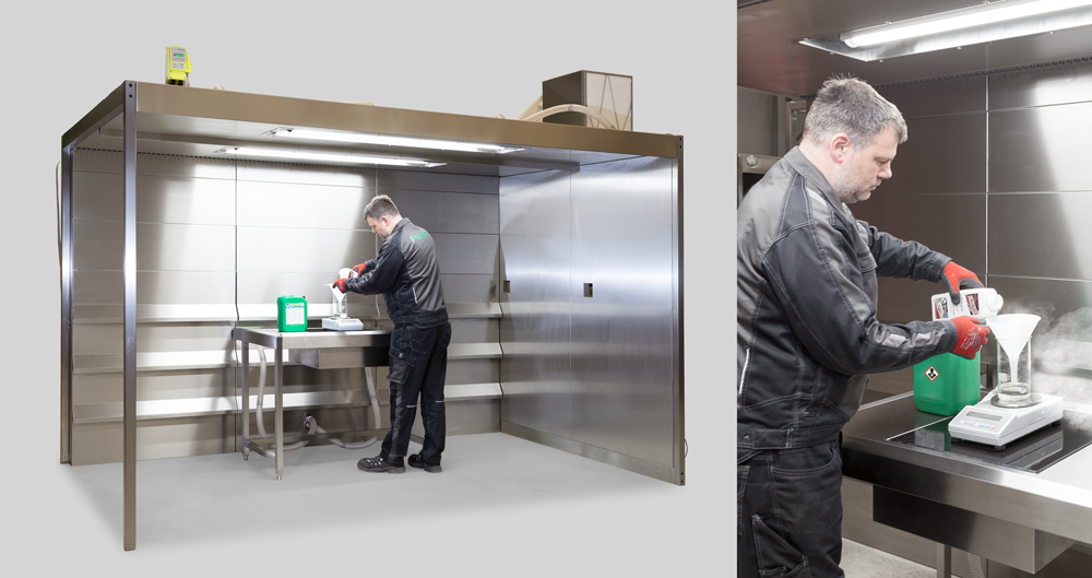 Optimum personal protection through the collection and extraction of powders and dusts