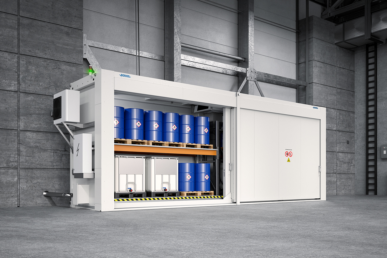 Safe storage of flammable substances<br>
with F 90 fire protection