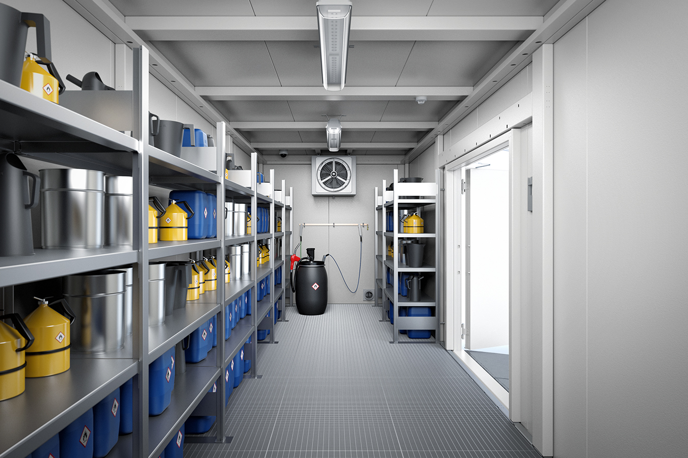 Equipment in the hazardous goods warehouse