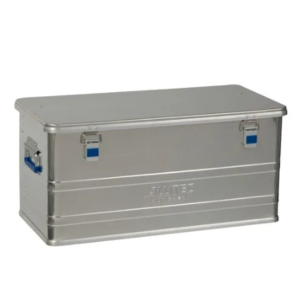STIER Caisse De Transport Aluminium 85L - Étanche Et Empilable Pour Chantier Et Atelier