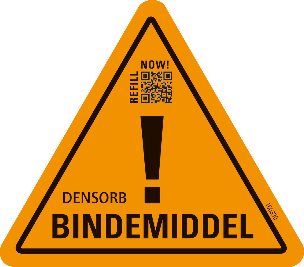 Flersproget klistermærke sæt til mærkning af DENSORB bindemidler