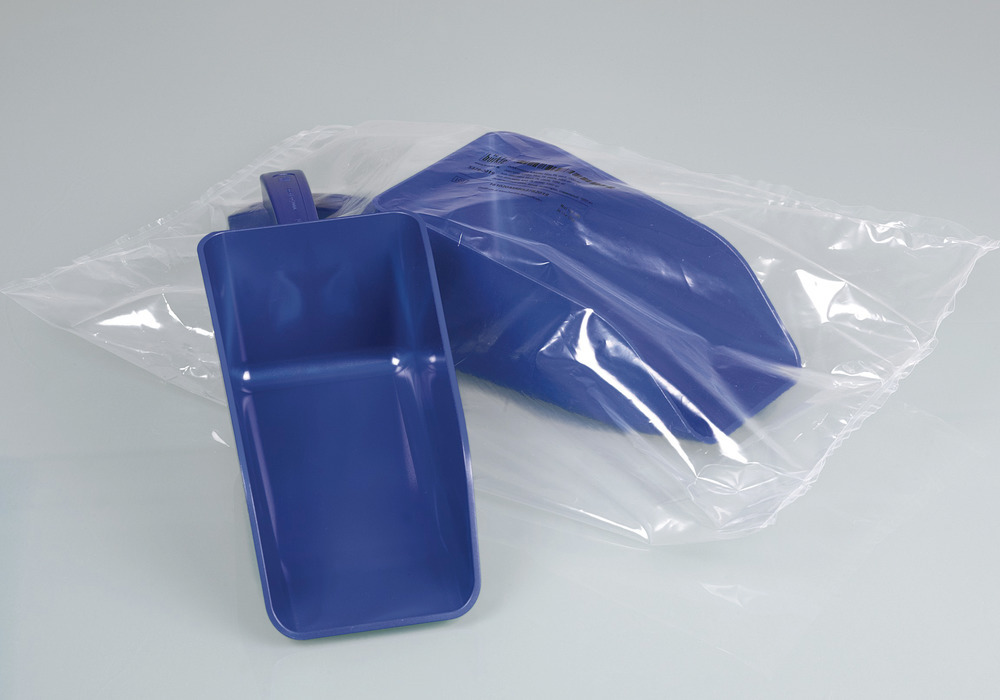 Paletta rilevabile, in polistirolo, 500 ml, blu, confezionata singolarmente/sterile, pacco da 10 pz.