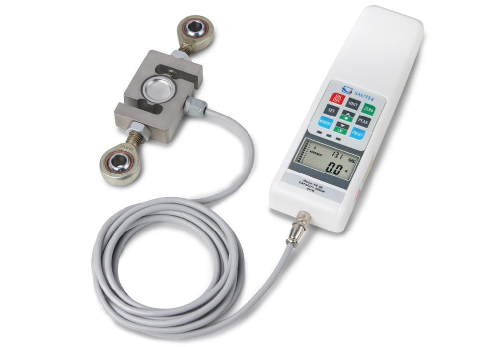 image: Dynamomètre numérique Sauter FH 2K, cellule mesure externe, plage mesure 2000N, lisibilité 1N