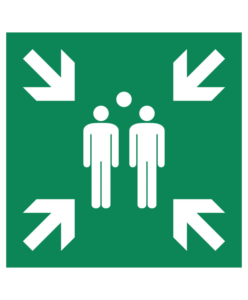 image: Značka Zhromaždisko, ISO 7010, hliník (extra hurbý), fotoluminiscenčná, 400 x 400 mm