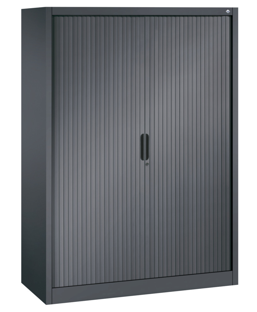image: Armadio C+P Omnispace a serranda avvolgibile, 1200 x 420 x 1660 mm, grigio nero