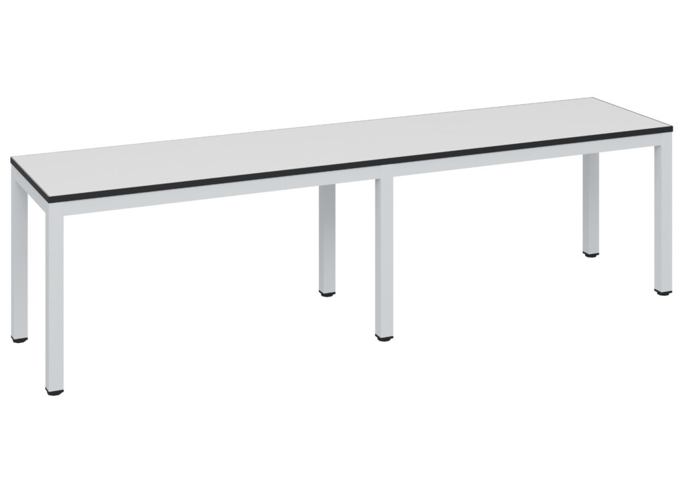 Panchina Basic per spogliatoio, indipendente, superficie di seduta in grigio chiaro, L 1500 mm