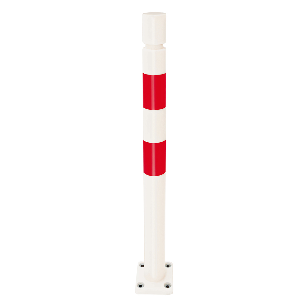 image: Paracarro paracolpi FLEX, bianco con strisce rosse, flessibile a molla, Ø: 80 mm