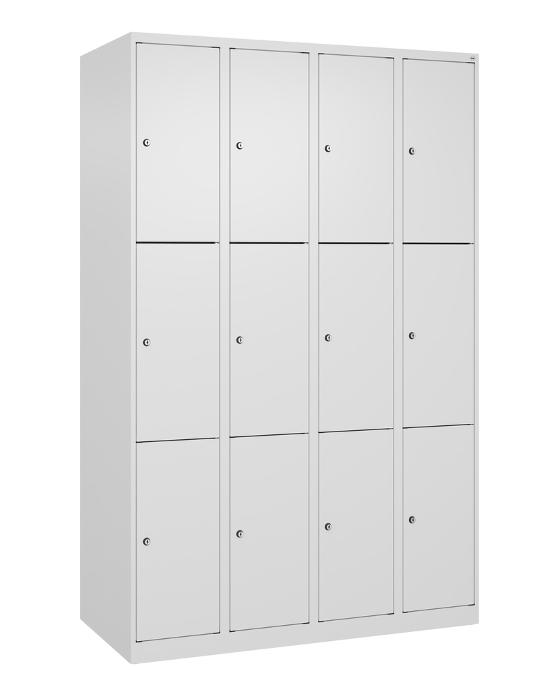 image: Arm. Cabo-Plus C+P con cassetta di sicurezza, 4 scomp., 1200x500x1850mm, bianco traff., a pavimento