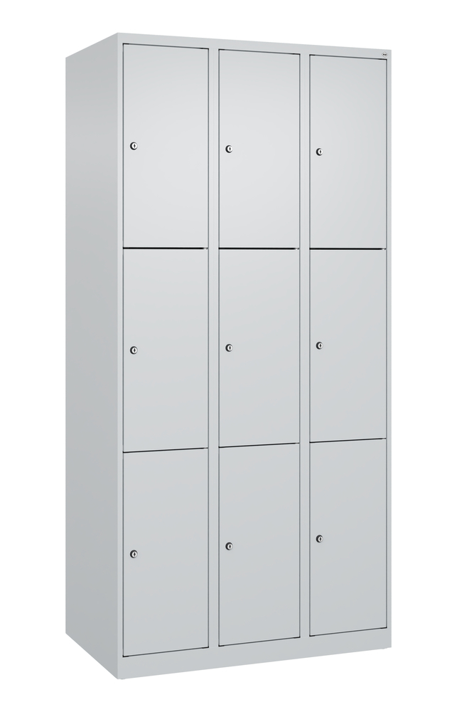 image: C+P Schließfachschrank Cabo-Plus, 3 Abteile , 900 x 500 x 1850 mm, lichtgrau, bodenstehend