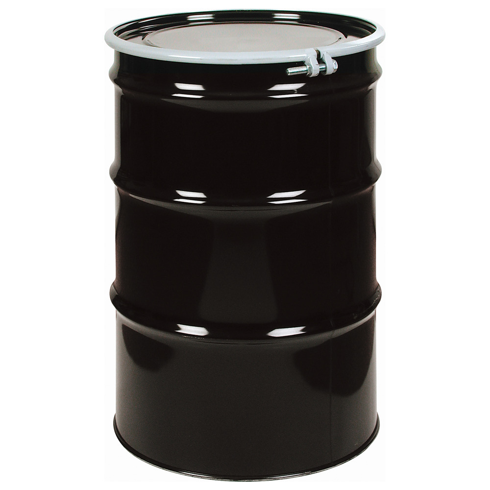 Steel Drums, 55 US gal (45 imp. gal.), Unlined, Orange, Open Top