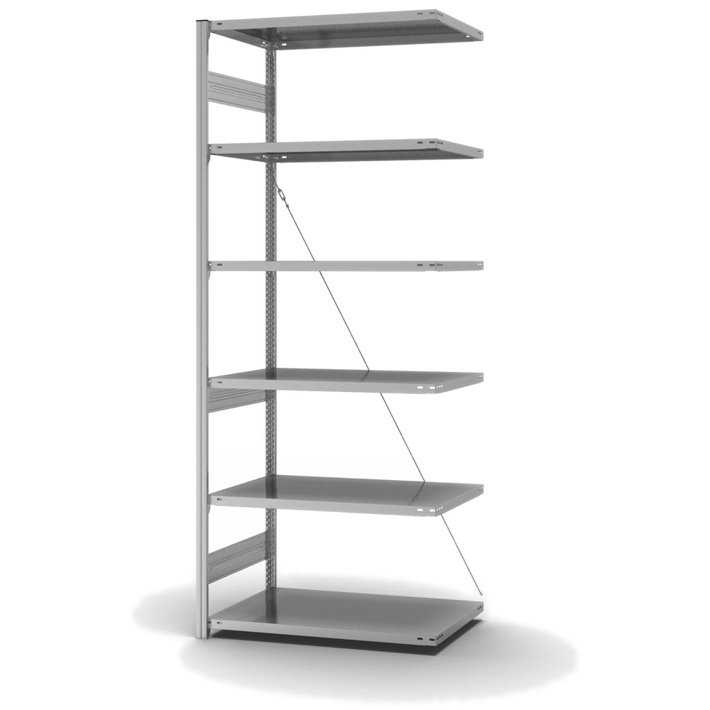 image: Scaff. a ripiani hofe, elemento agg., 6 rip., diag. rinforzo, portata rip. 240 kg, 1010x635x2500 mm