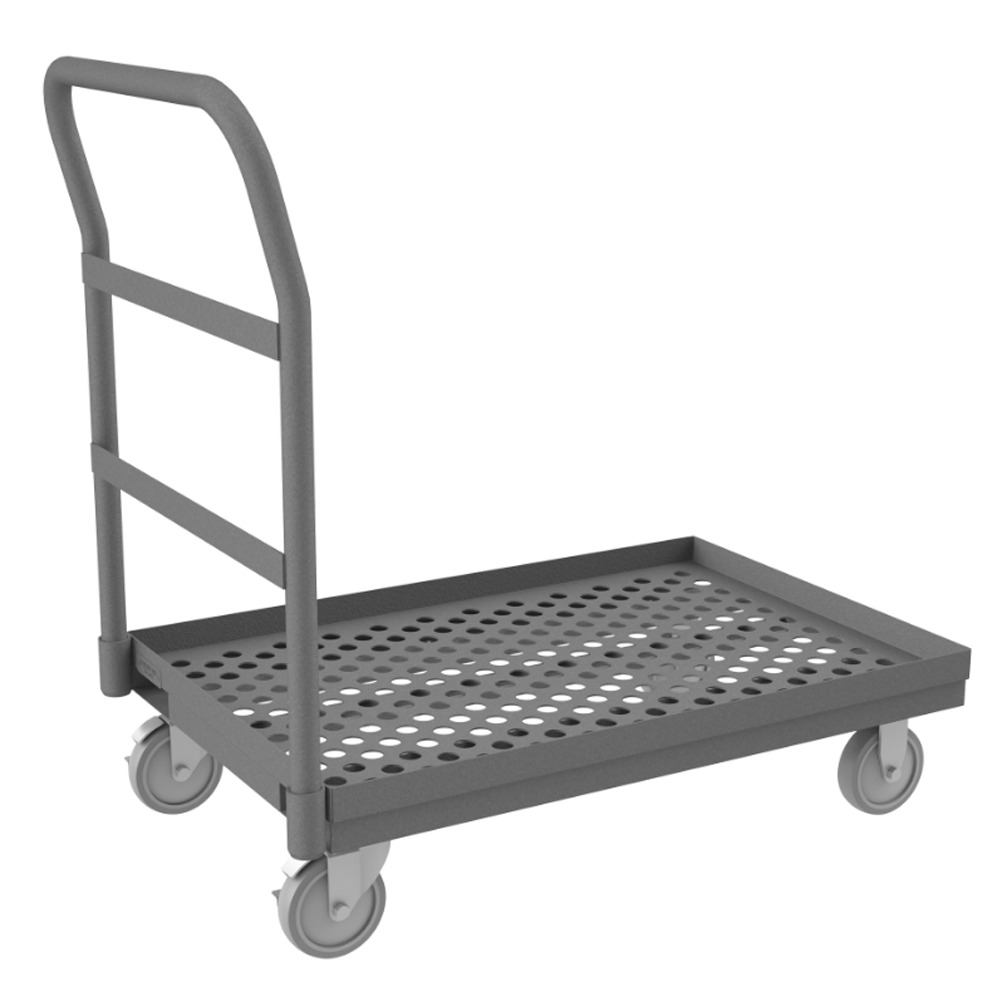 image: Chariot à plateau perforé avec rebord, capacité de 1400 lb, 24 x 48