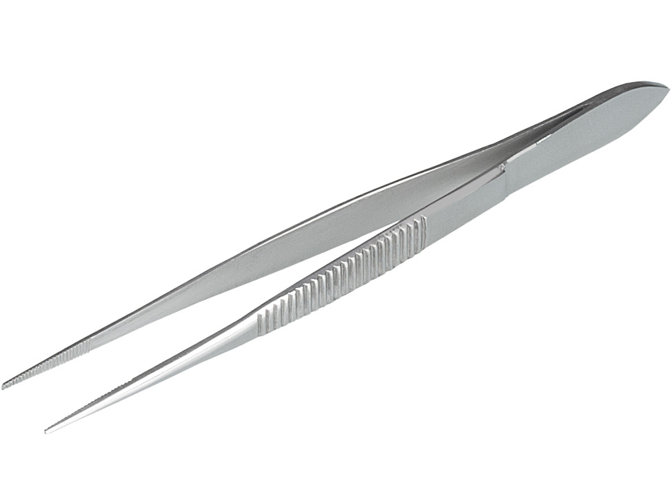 image: Pinzette aus Edelstahl, spitz, gerade Form, 105 mm, VE = 10 Stück