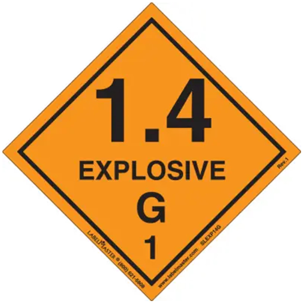 Explosive 1.1 D Label, Vinyl, Roll of 500 - DOT Labels