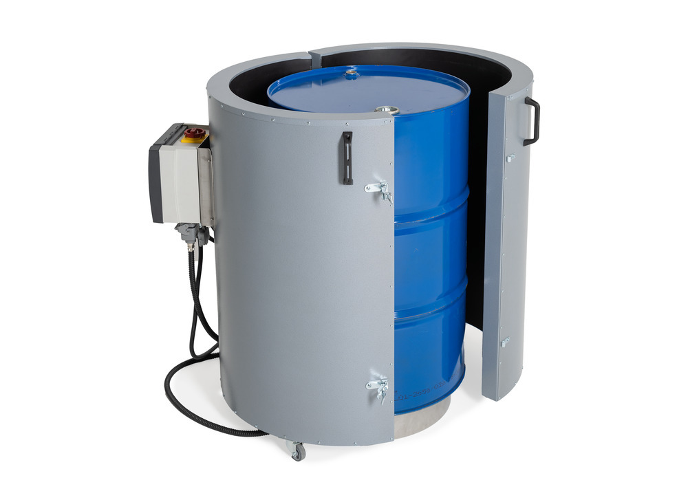 image: Vatverwarming met mobiele mantelverwarming en bodemverwarming, voor stalen vaten van 200 liter