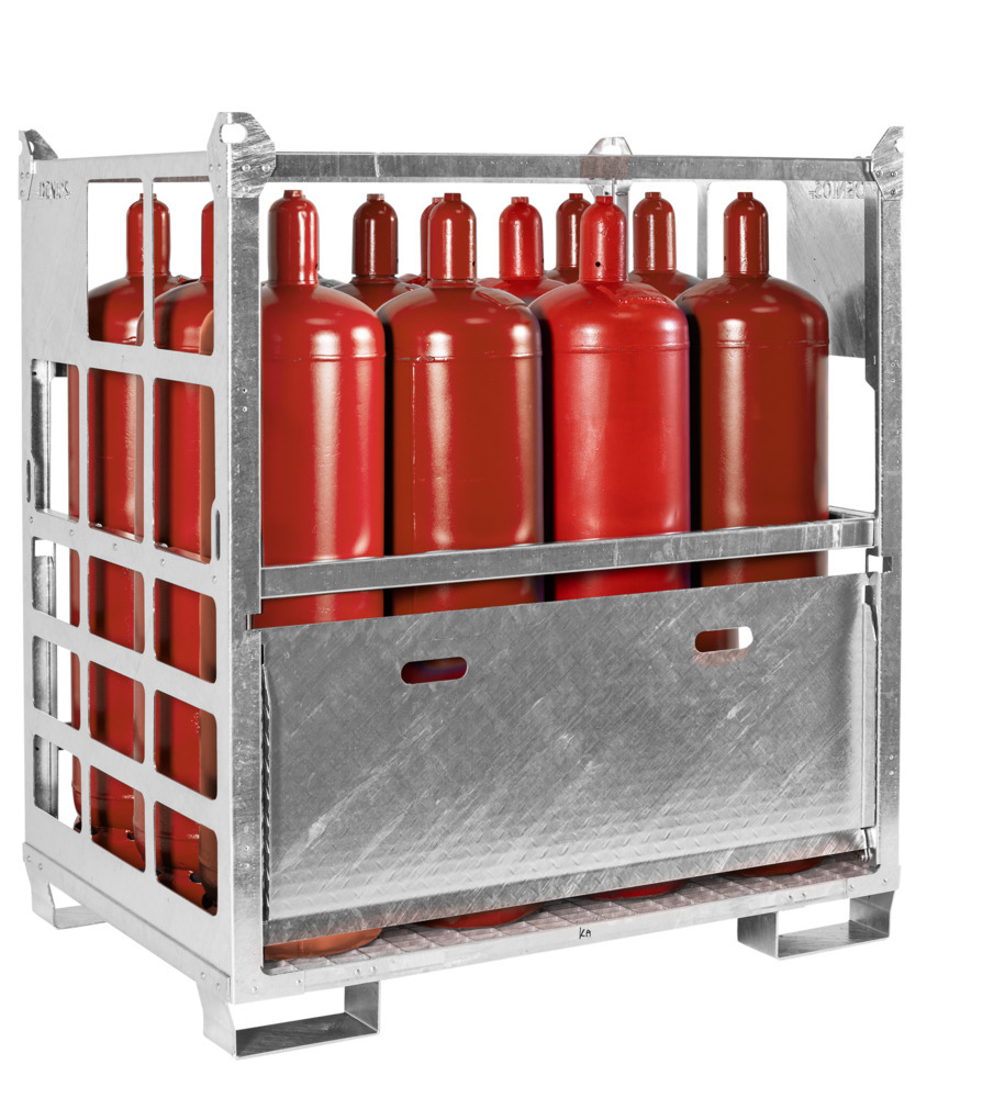 image: Gasflaskepalle af galv. stål, til 12 gasflasker med maks. Ø: 320 mm